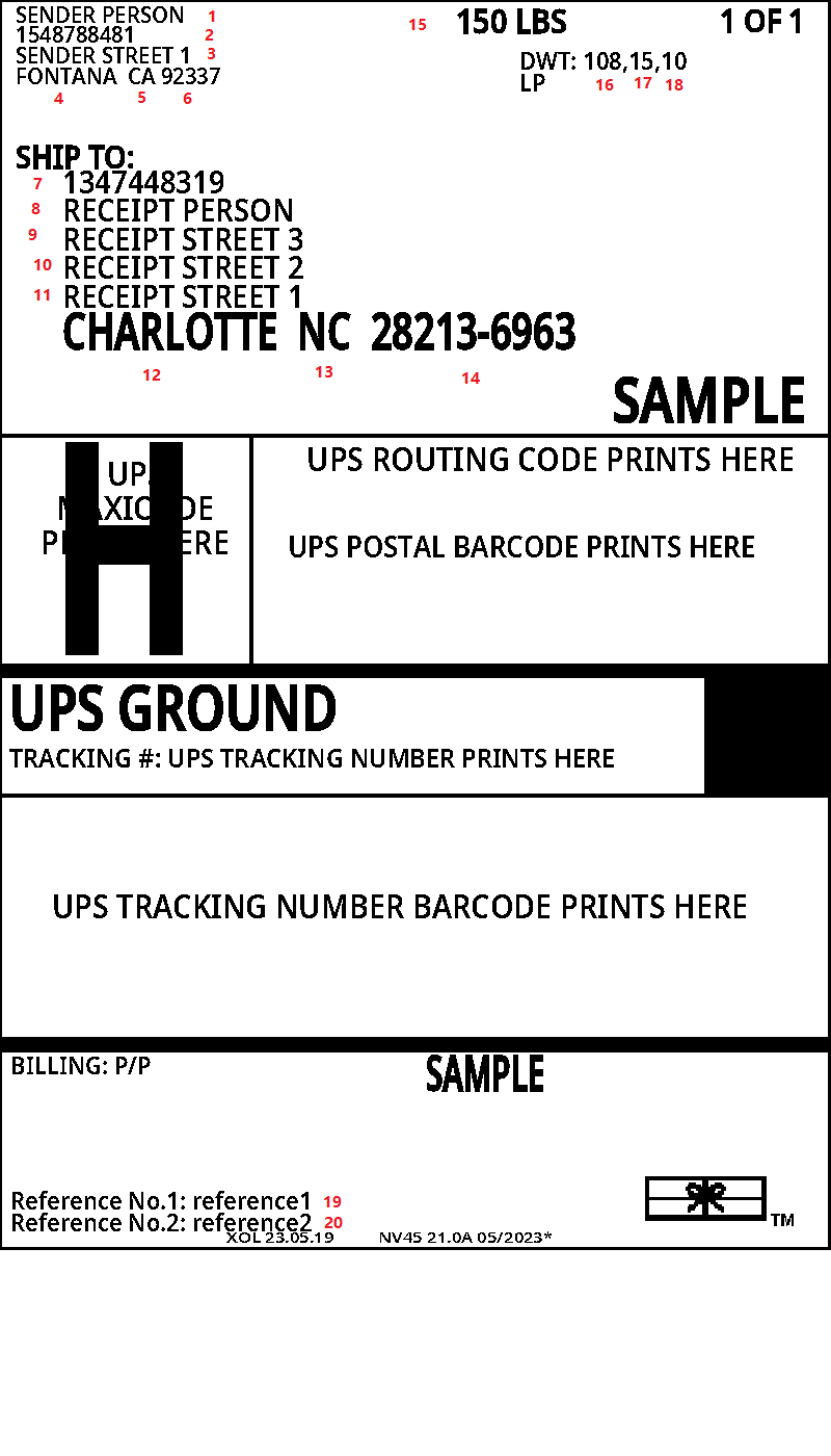 UPS Group Label 1