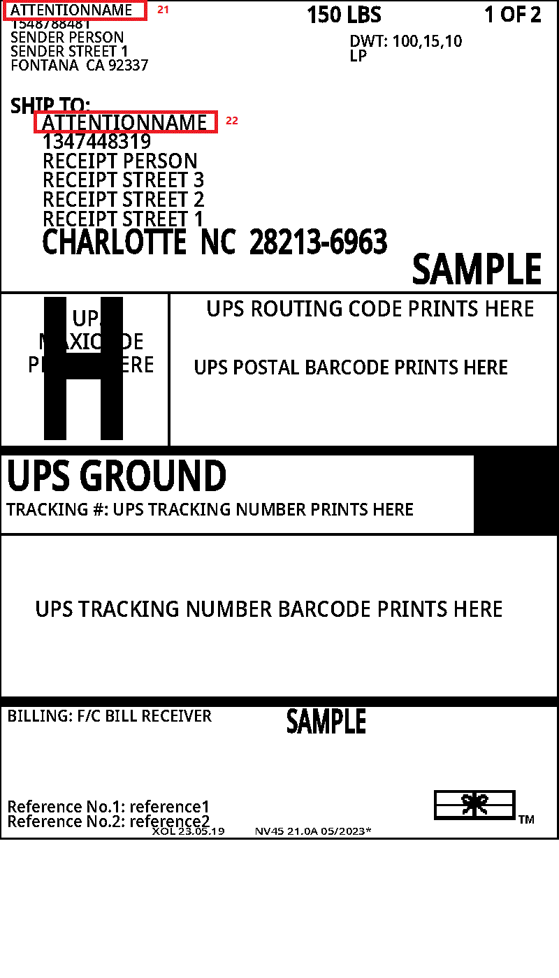 UPS Group Label 2